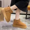 New Winter Women Short Plush Warm Snow Boots Flats Casual Shoes Suede Fur Chelsea Ankle Boots Platform Ladies Shoes Botas Mujer