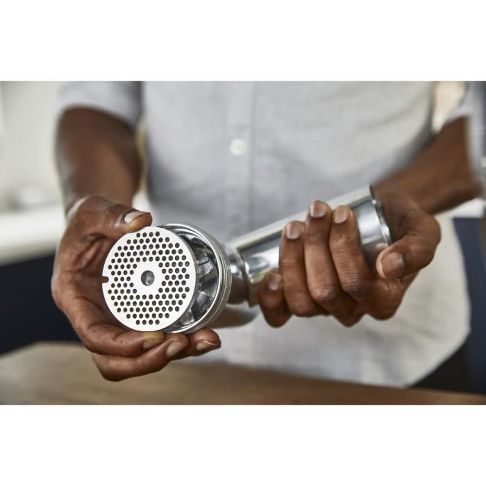 Hachoir à viandes et poissons - KENWOOD - Accessoires KAX950ME - Capacité 130kg/h - 3 grilles en acier