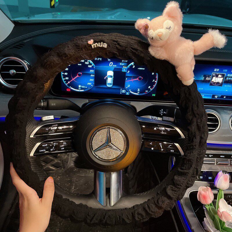 Car Steering Wheel Cover Cute Goddess Style Summer 2024 Korean Cartoon Non-Slip Sweat-Absorbent Ultra-Thin Handle Cover Car Accessories