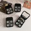 simple Style Contact Lens Case with Mirror Compartment Storage Box for 2 Pairs Ins Aesthetic Colored Lens Organizer Case