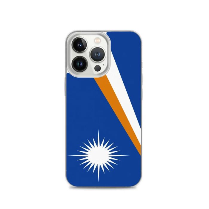 Coque Téléphone – Drapeau Îles Marshall – Compatible iPhone 13 Pro – Étui Souple – Résistant et Antichoc - Silicone - Pixelforma