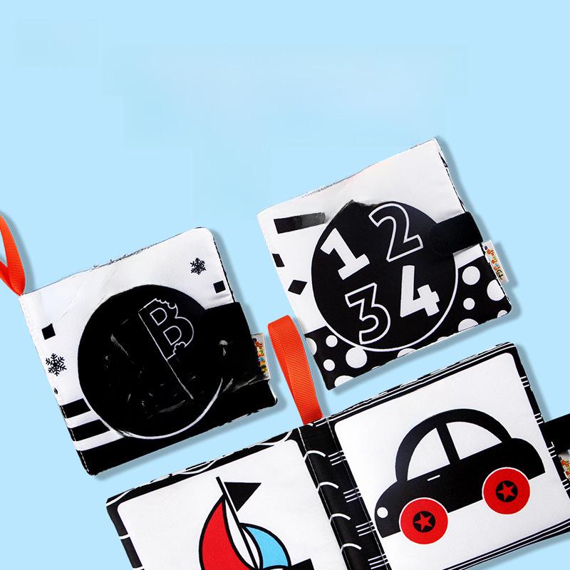 Aipinqi Черно-белая Детская Тканевая Книга Монтессори: Визуальная стимуляция для детей, устойчивая к разрывам