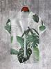 Vintage Style Tie-Dye Print, Fashion Tropical with Palm Tree Pattern Hawaiian Shirt for Men Short Sleeve Casual Button-Up Shirt, Summer Adventure