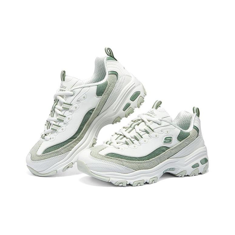 Skechers DLites 1.0 Обувь Панда Молочный Чай Медведь Мятное Молоко Желе Удобные Ретро Толстая Подошва Увеличение Роста Низкие Папины Кроссовки 896276-WMNT