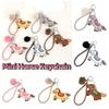Embroidery Stuffed Animal Keyring Creative Cartoon Steed Doll Mini Horse Keychain  Car Decoration