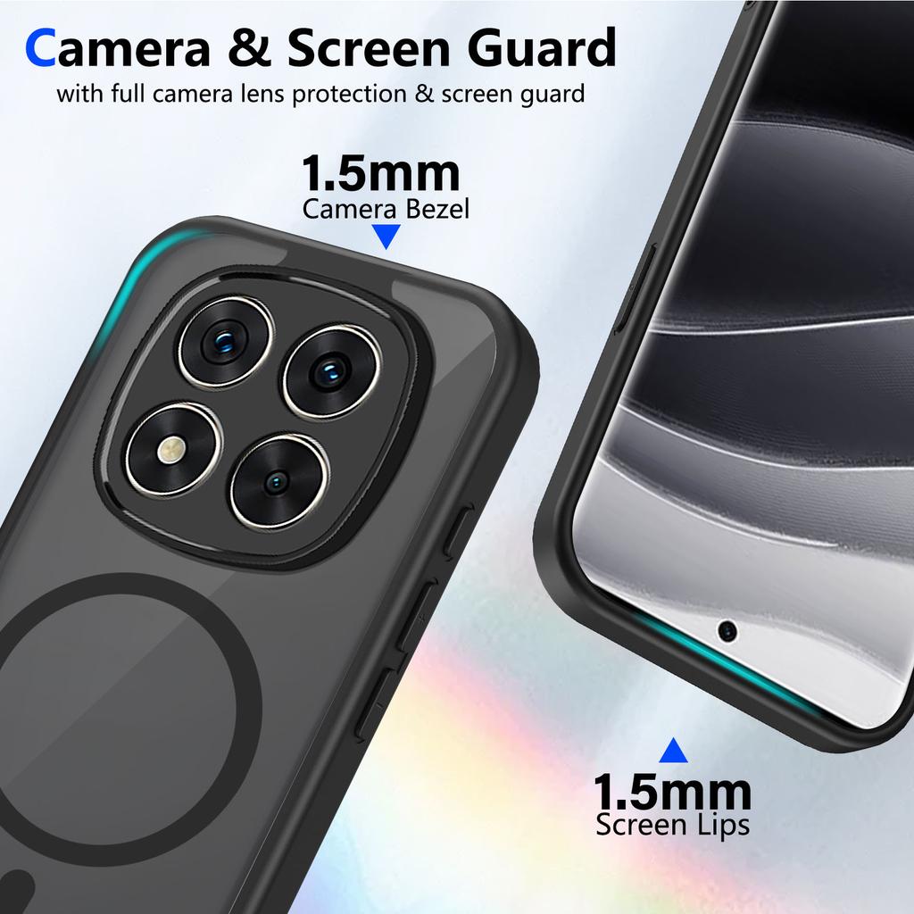 For Xiaomi Redmi Note 14 Pro+ 5G Case Shockproof Matte PC+TPU Anti-fingerprint Translucent Cover for Redmi Note 14 Pro+