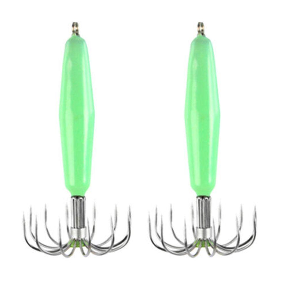 HOT Luminous Jigs Sleeve-fish Squid Hook Fishing Tackle Wood Shrimp Lures Octopus Bait