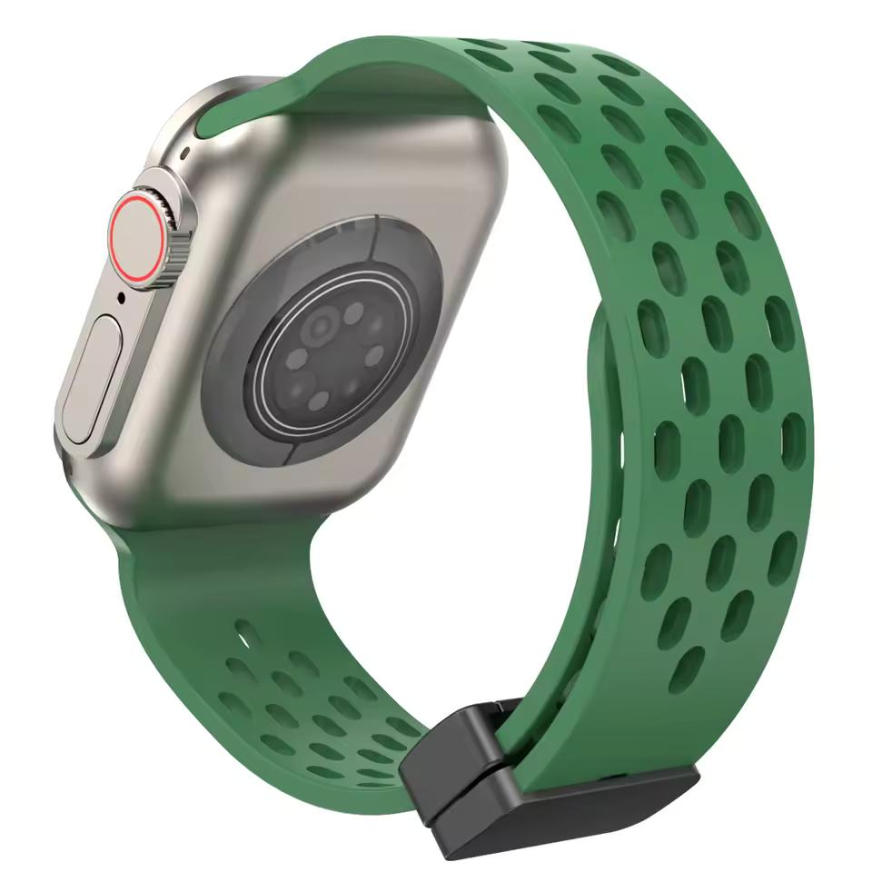 Магнитный силиконовый ремешок для Apple Watch Band Ultra 3 2 49мм 45мм 41мм Браслет для iWatch Series 11 10 9 8 7 6 SE 5 4 3 38мм 46мм 42мм 44мм