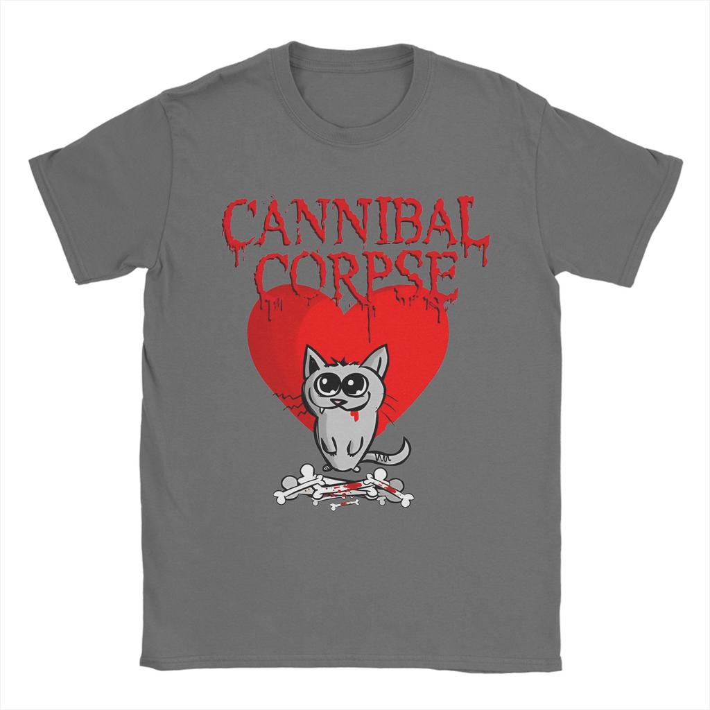 Винтажные мужские футболки Cannibal Corpse Heart Cat с круглым вырезом, хлопковые футболки с коротким рукавом, графические топы