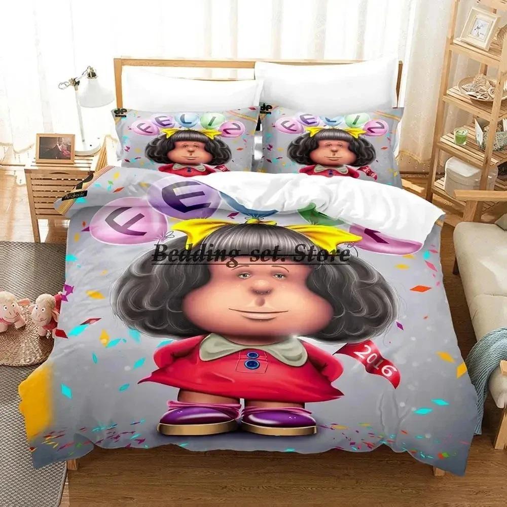Mafalda Boys Bedroom Bedding Single Twin Full Queen King Size Aldult Duvetcover Bed Sheet Set Bedding Set Soft and Comfortable