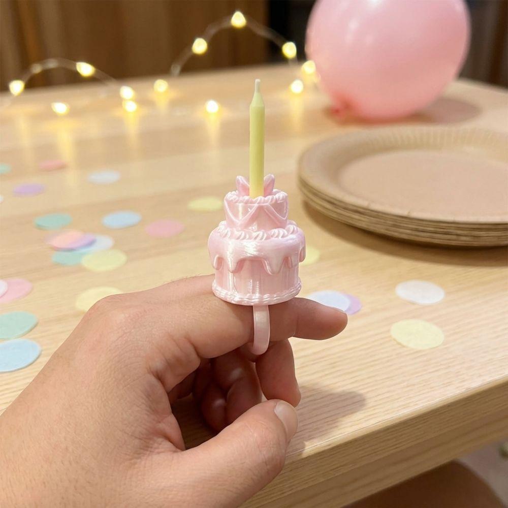 Plastic Cake Ring Candle Holder Silk Finish Birthday Cake Ring Topper Anniversary