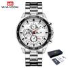Classic Simple Stainless Steel Quartz Wristwatches Fashion Brand Men's Watches with Luminous Hands Fashion Chronograph Sport Quartz Clock