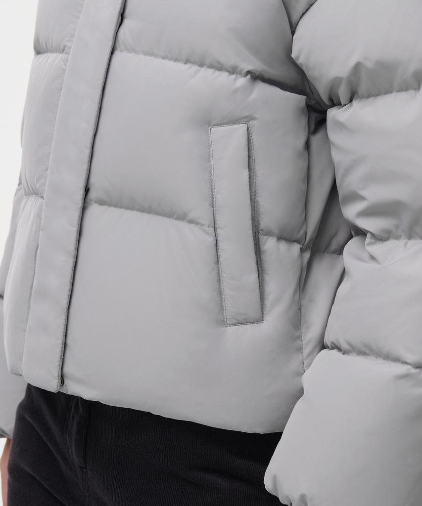 Musinsa Стандартная Женская Женская Короткая Стеганая Куртка-Пуховик [Светло-Серый]