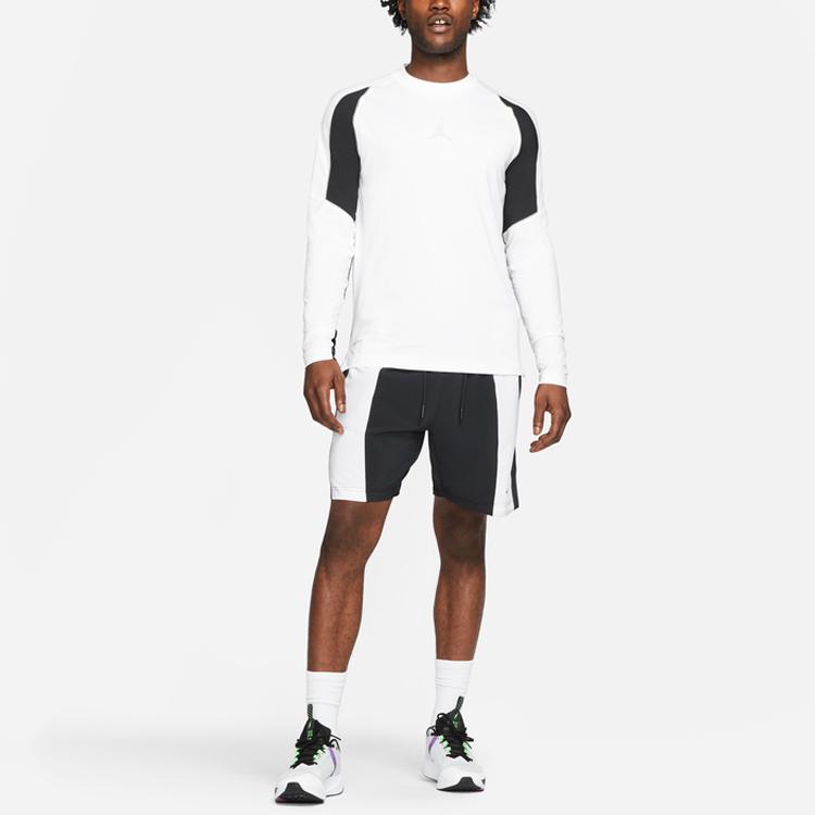 Jordan Dri-Fit Colorblock Drawstring Быстросохнущие спортивные шорты с прямыми штанинами Мужские брюки Черные CZ4774-010
