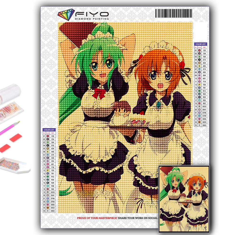 5D Алмазная картина Аниме Когда они плачут Хигураши DIY Алмазная вышивка Горный хрусталь Украшение дома