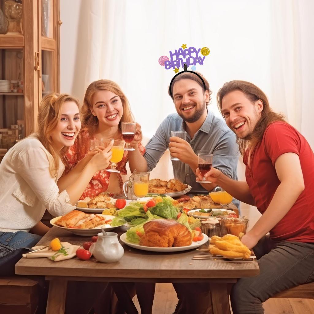 Повязка на голову на день рождения Корона Счастливые и стильные праздничные принадлежности Повязка на голову на день рождения Корона на день рождения