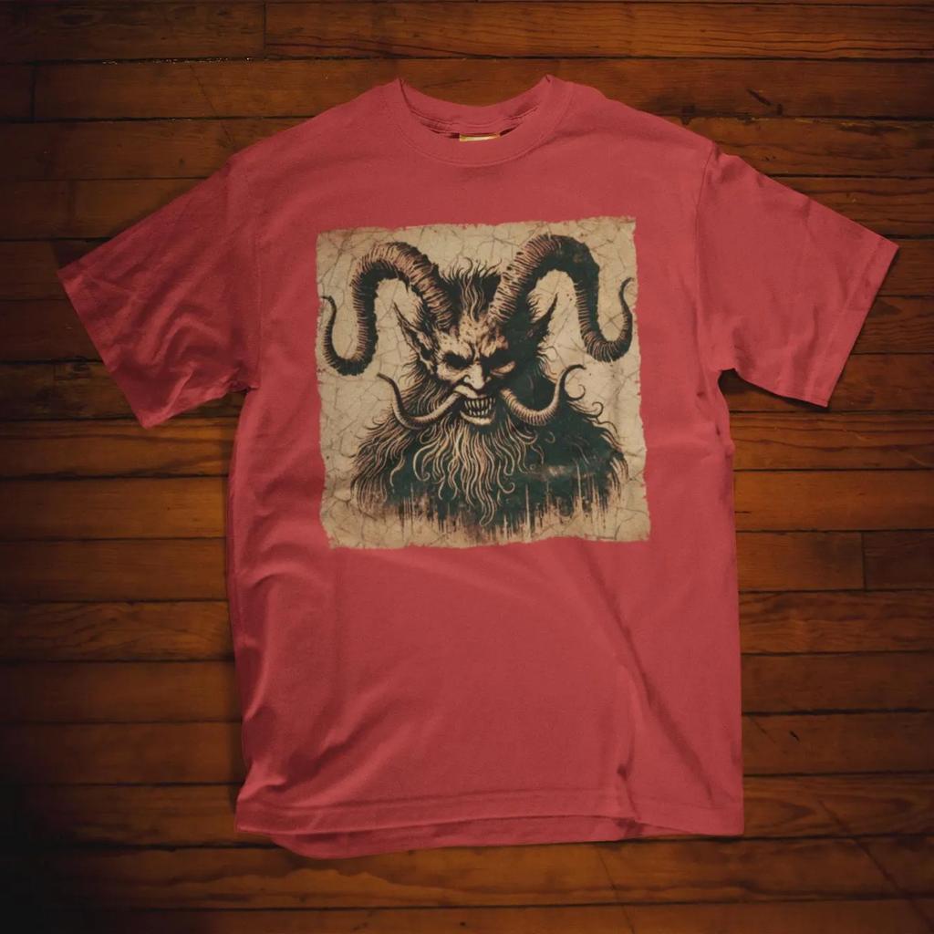 HOT SALE Sinister Vintage Krampus T-Shirt Scary Christmas Unisex Tee Holiday Horror Shirt Creepy Krampus Graphic Tee Gothic Tee