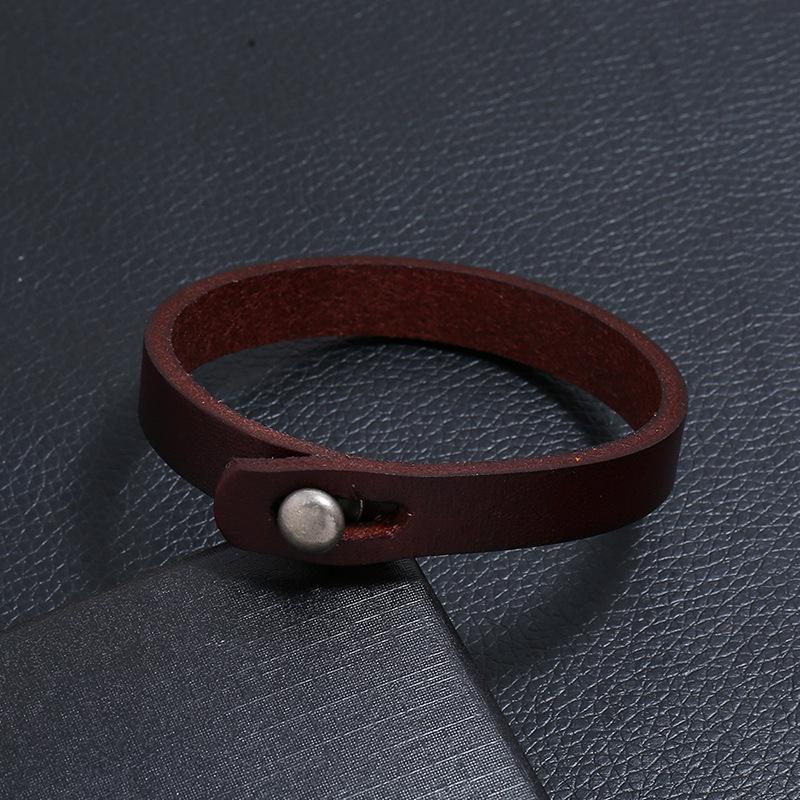 Retro Ethnic Style Handmade Genuine Leather Wristband Cowhide Bracelet Men Internet Famous Personalized Versatile Luxury Jewelry