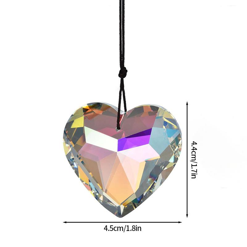 Crystal Peach Heart Suncatcher Rainbow Sun Catcher Wind Chime Prism Garden Hanging Pendant Crystal Craft Accessories Gift