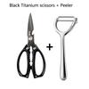 Multipurpose Black Titanium Kitchen Scissors 2 Pcs-Professional Poultry Bone Shears for Cutting Chicken,Duck,Fish Seafood BBQ5