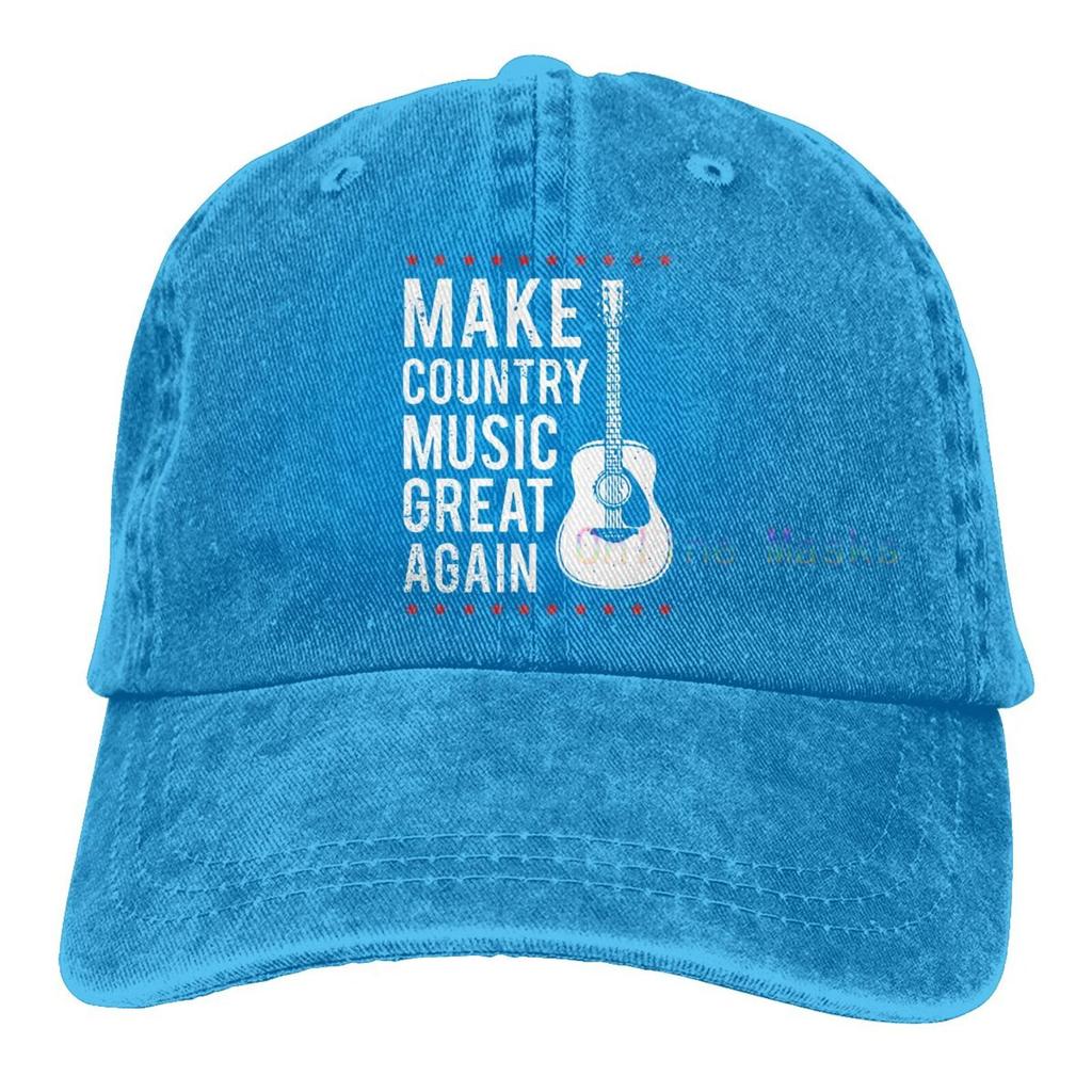Make Country Music Great Again Hat,Washed Cowboy Baseball Cap Unisex and Women Trucker Hat Dad Cap