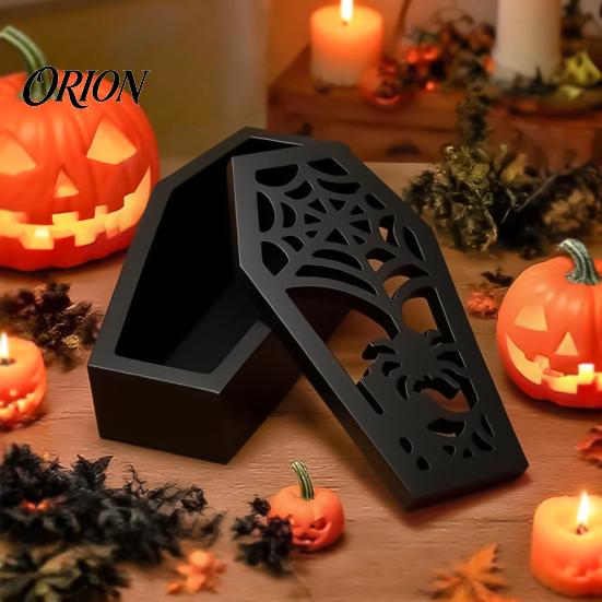 Формы для литья из смолы Хэллоуин Гробы Абажур Силиконовая форма, DIY Полый Призрак Паук Летучая мышь Пищевой качества Поделки Гипс Цемент Эпоксидная форма Ручная работа