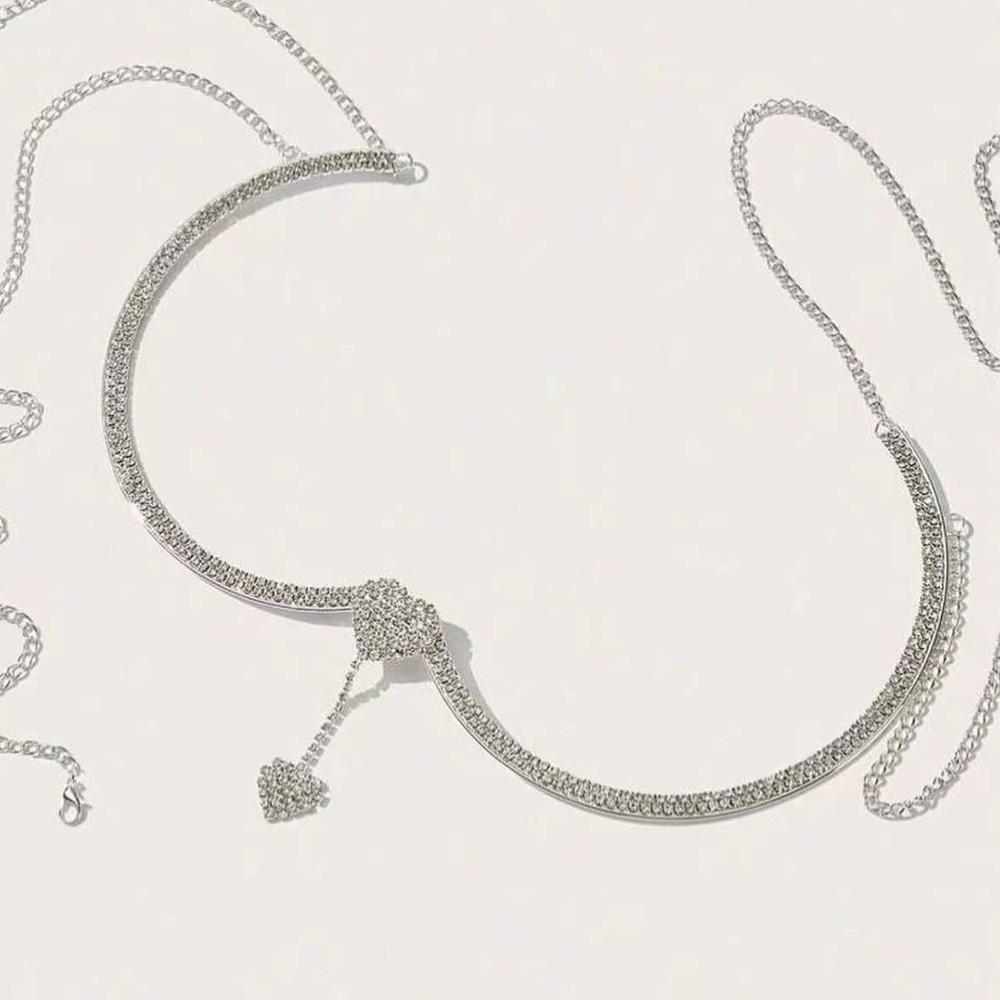 Кисточка Бюстгальтер Нагрудная Цепочка Цветок Цепочка на Грудь Панк Поддержка Груди Цепочка для Тела Платье с Низким Вырезом