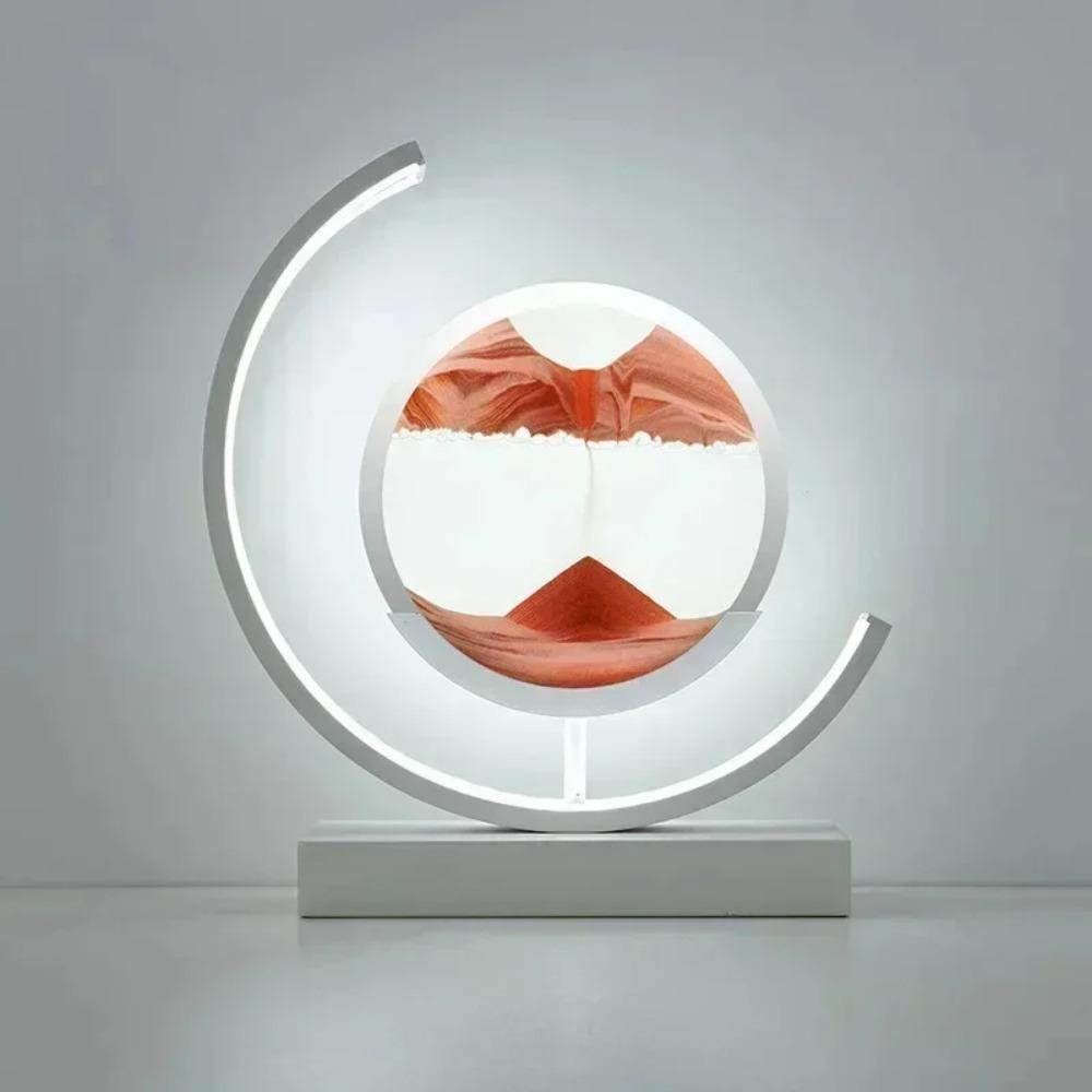 LED Moving Sand Art Table Lamp 3D Sandscape Hourglass Night Light 3 Color Brightness Remote Button Glass Acrylic Quicksand Decor Gift
