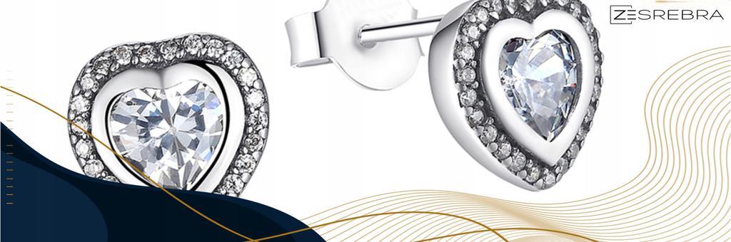 Earrings With Cubic Zirconia S925 Hearts Crystals Stud Zirconias