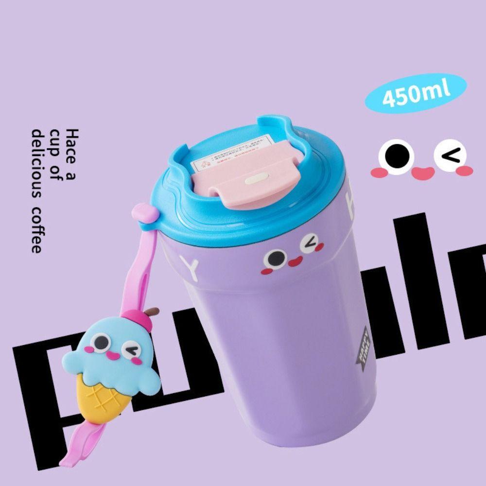 Plastic Water Bottle Cartoon Girls Juice Milk Bottle INS Style Coffee Cup  Home Office