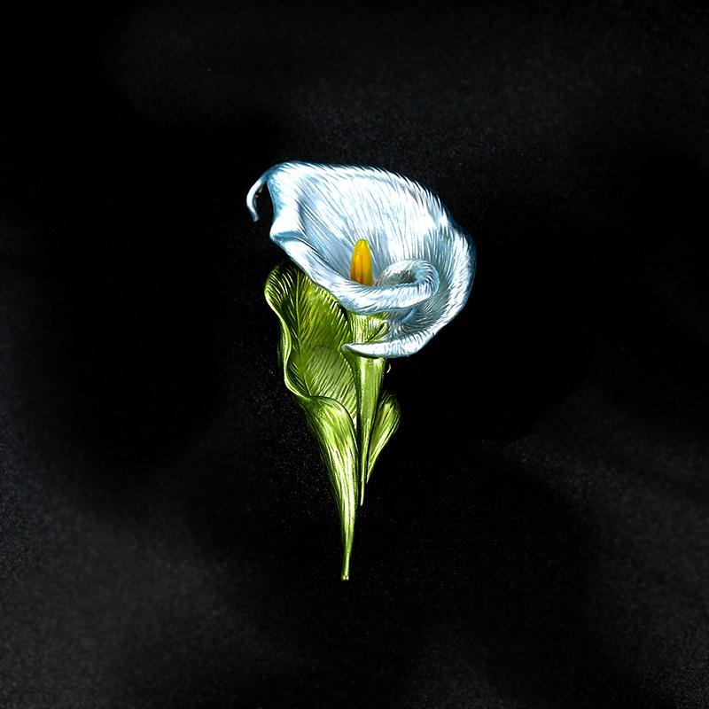 Simple Enamel Color Calla Lily Brooch High-End Female Personality Corsage Niche High-End Design Pin Accessories