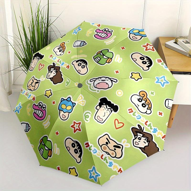 1pc Crayon Shin-chan Characters Automatic Open/Close Outdoor Umbrella Sturdy Iron Frame, Compact Travel Umbrella - Perfect Gifta0829143