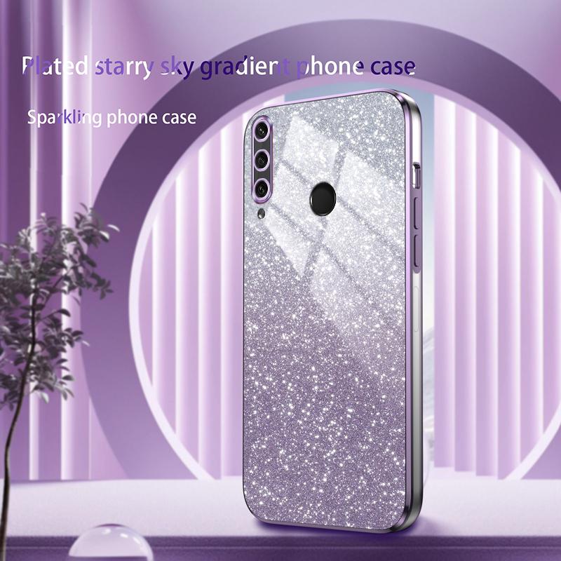 For Huawei Y6P Luxury Electroplated Glitter Case For Huawei Y6P Soft TPU Bumper Transparent Phone Back Cover