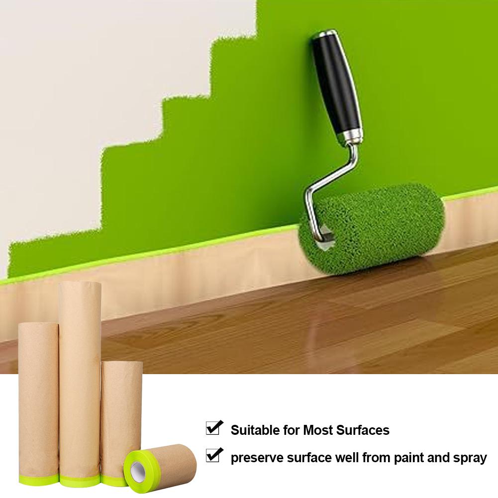 Автомобильная покраска с помощью распылительной ленты Маскирующая бумага Самоклеящаяся настенная обработка Покрытие для маскировки Защитная бумага для стен Защитник