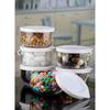 380 Cc 6 Piece Storage Container Jar Set with Leakproof Lid and Label White Lid Storage