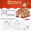 18-Piece Christmas Cookie Cutters Set: 3D Stainless Steel Gingerbread House Molds