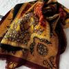 Б/у Etro Роскошный Великолепный Цветной Шарф-Стиль Черно-Коричневый