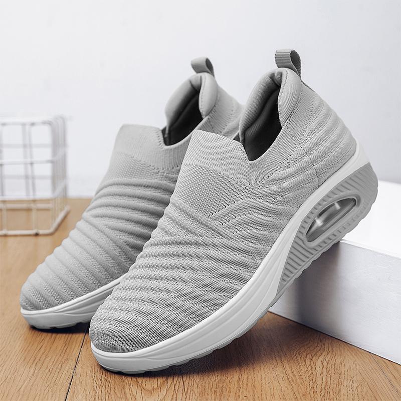 Fashion Women Walking Shoes Air Cushion Non Slip Orthopedic Shoes Ladies Platform Mules Breathable Wedge Female Sneakers 2025 Size 42