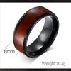 [Rockyu] ring men's Fashionable tungsten ring No. 14 wooden ring light Durability width 8mm