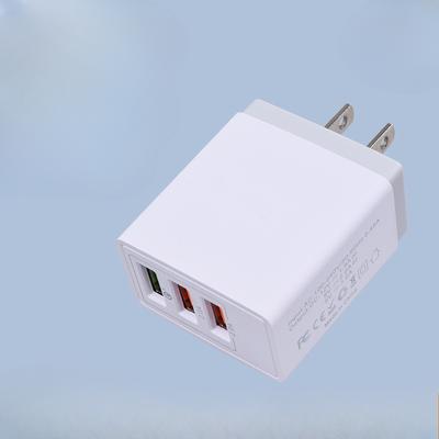 Зарядное устройство для мобильного телефона с тремя портами USB, европейские и американские стандарты QC3.0, многофункциональный адаптер для быстрой зарядки по индийским стандартам 2,4 А