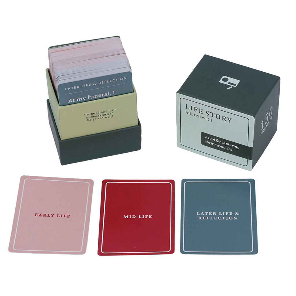 Life Story Interview Kit Cards 150PCS Paper Intergenerational Conversation Cards for Home