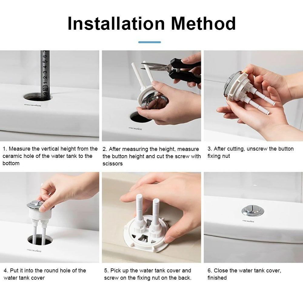 1Pcs Plastic Toilet Push Buttons Round/Square Shape Dual Flush Button Bathroom Accessories