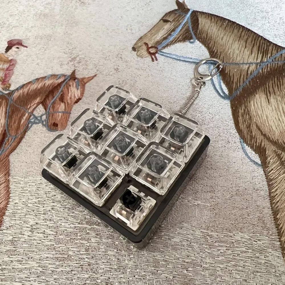 Новый брелок-фиджет Сделай сам Клавиатура Фиджет Брелок Кнопки Ключи Снятие Стресса Пальцы Колпачок для Клавиатуры 4/9 Кнопок Убивалка Времени Клик-Игрушка