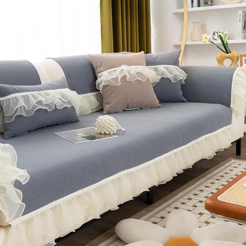 Новая подушка для дивана, универсальная нескользящая подушка для четырех сезонов, высококачественная подушка, минималистичный современный модный чехол для дивана с кружевным краем