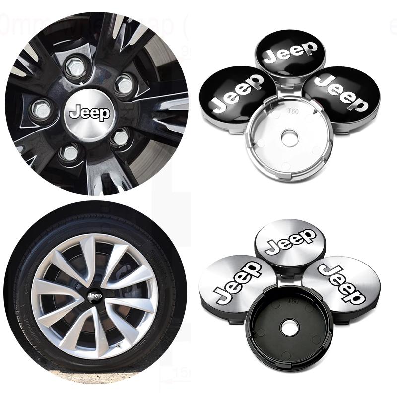 For Jeep Car Emblem Badge Decoration Wheel Center Hub Cap Rim Lid Sticker Cherokee Patriot Liberty Wrangler JK JL Commander NXJPT1