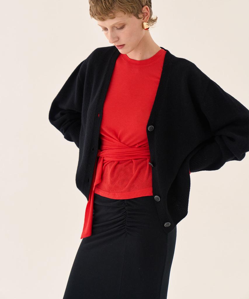 Grida J Wool Shirred Jersey Pencil Skirt _ Black