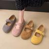 Mori Retro One-word Buckle with Mary Jane Shoes for Women's 2025 New Lazy One-pedal Shallow-mouth Flat-soled Doudou Shoes