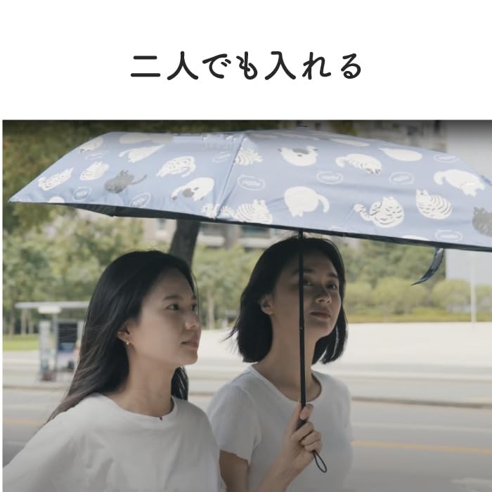 Большой, но легкий Зонт с карбоновой рамой Складной зонт Для солнечных и дождливых дней Ручное открывание и закрывание Рисунок «кошка» Теплозащитный фонарь