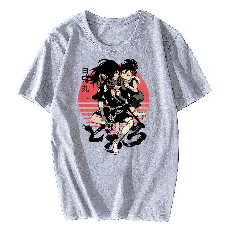 Винтажная аниме футболка Dororo для мужчин, мягкий хлопок, классная манга футболка, короткий рукав, Hyakkimaru, самурайская футболка, топы, Харадзюку
