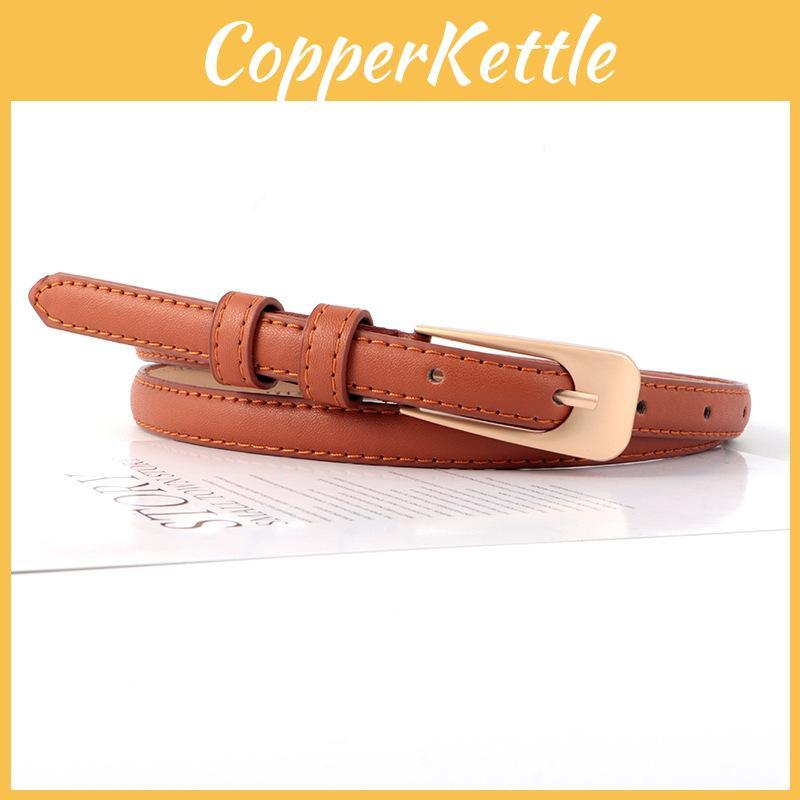 Color Solid Simple Gold Buckle Women Slim Waist Belt Casual And Versatile
